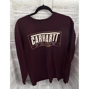 Carhartt Loose Fit Heavyweight Long-Sleeve Outlast Graphic T-Shirt Maroon Small